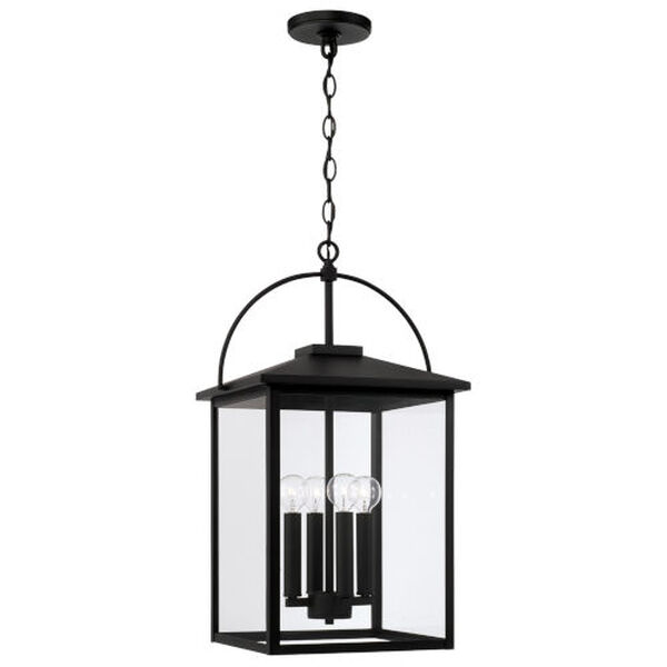 Bryson Black Four-Light Outdoor Hanging Light with Clear Glass, image 1