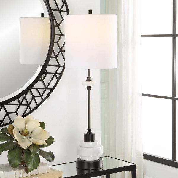 Alliance White and Satin Black Traditional Buffet Lamp, image 2