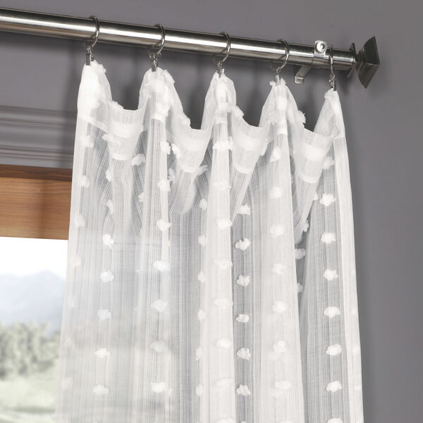 Dot Patterned Linen Sheer Curtain Single Panel, image 2