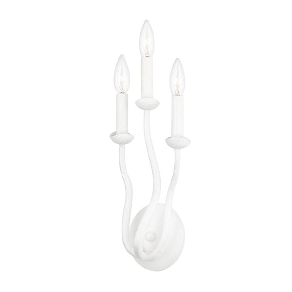 Reign Gesso White Three-Light Wall Sconce, image 1