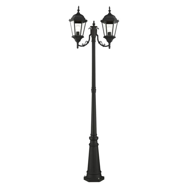Hamilton Textured Black Two-Light Outdoor Post Lantern, image 1