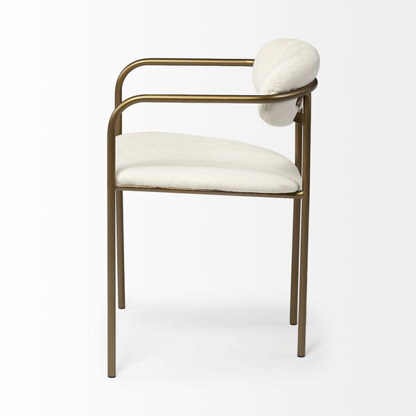 Parker I Gold and Cream Dining Arm Chair, image 4