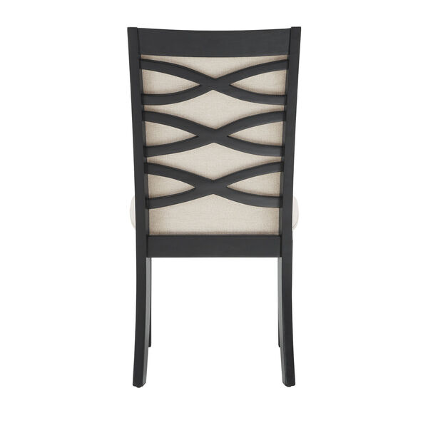 Tate Satin Ebony and Dove White Upholstered Back Dining Chair, image 4