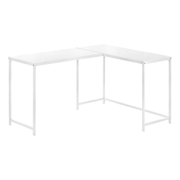 White and Black 44-Inch L-Shaped Computer Desk, image 1