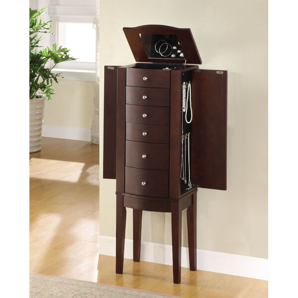 Merlot and Black Jewelry Armoire, image 2