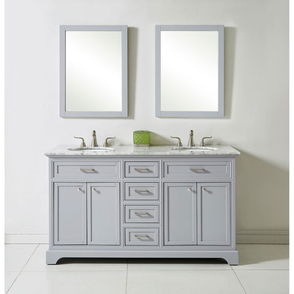 Americana Light Gray 60-Inch Vanity Sink Set, image 2