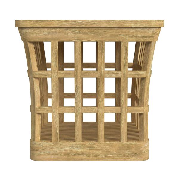 Monhegan Natural Teak and Marble Outdoor End Table, image 3
