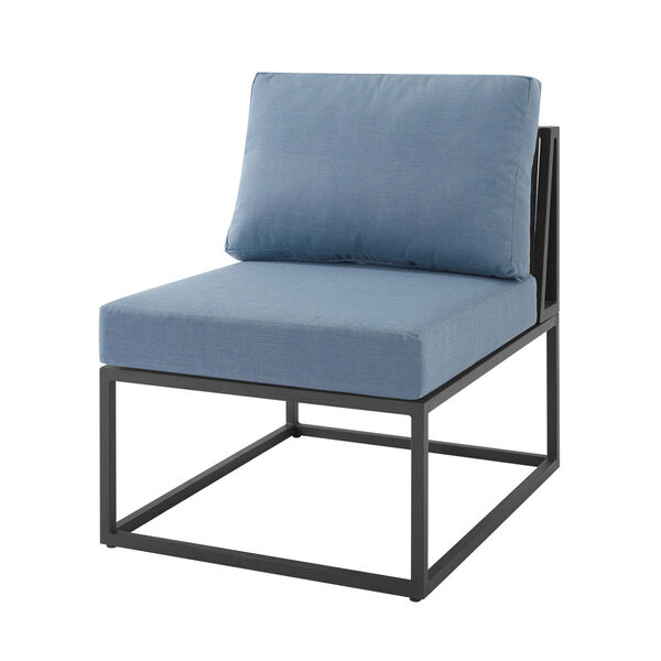 Trinidad Blue and Black Outdoor Side Chair, image 1