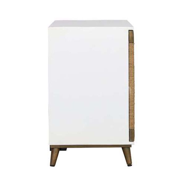 White Natural Solid Wood Cabinet with Two Doors, image 5