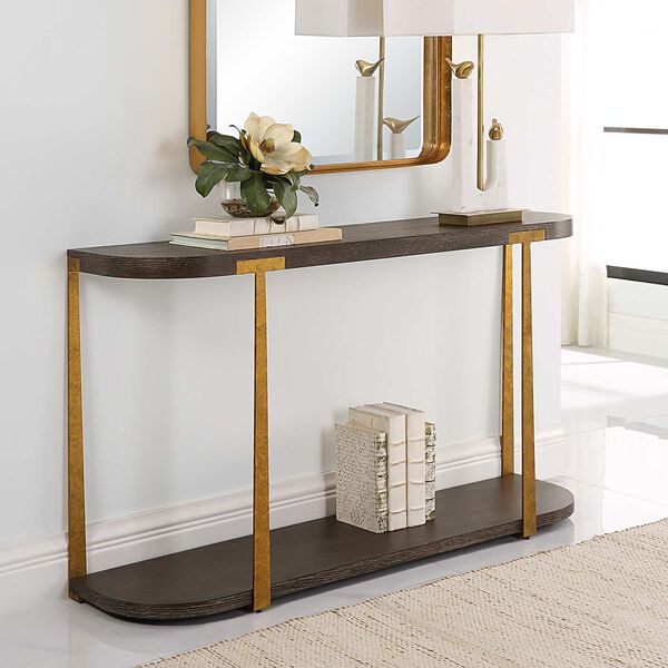 Palisade Rich Coffee and Natural Wood Console Table, image 5