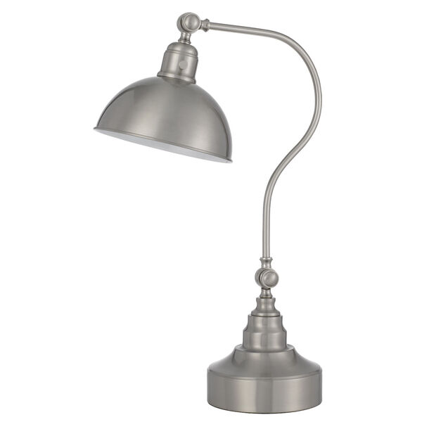 Industrial Brushed Steel One-Light Adjustable Desk Lamp, image 1