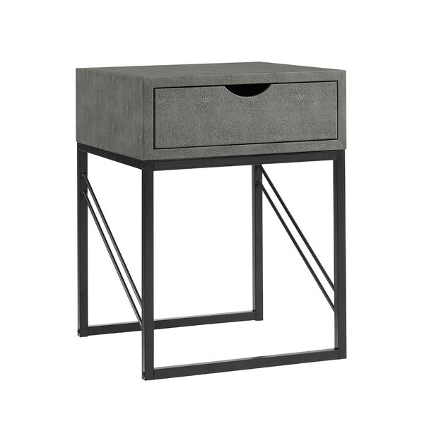 Grey and Black Side Table with One Drawer, image 1