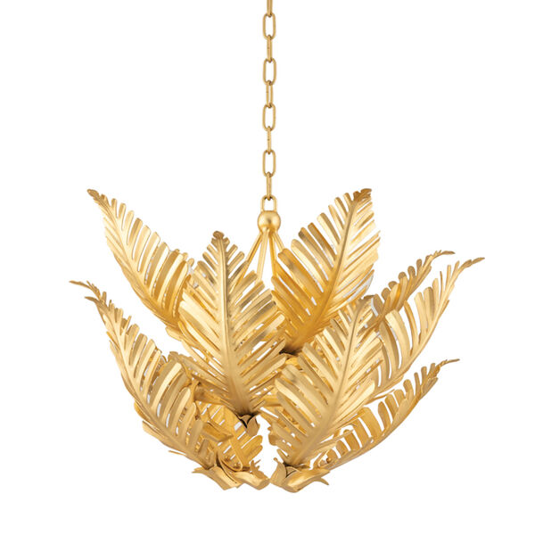 Tropicale Gold Leaf Eight-Light Pendant, image 1
