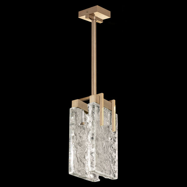 Terra Gold 15-Inch Two-Light Rectangular LED Mini Pendant with Clear Glass, image 1