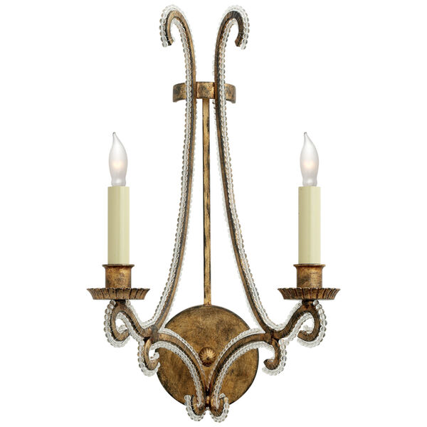 Oslo Sconce in Gilded Iron with Clear Glass by Chapman and Myers, image 1