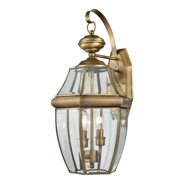 Ashford Gold Antique Brass Clear Glass Two-Light Outdoor Wall Sconce, image 5