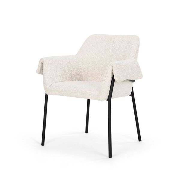 Brently Cream Boucle Fabric Dining Chair, image 1