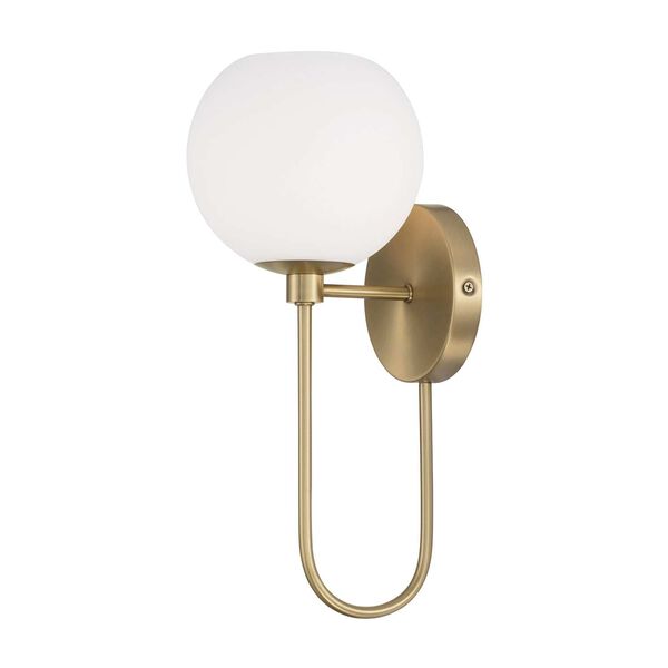 Ansley Aged Brass One-Light Circular Globe Wall Sconce, image 1