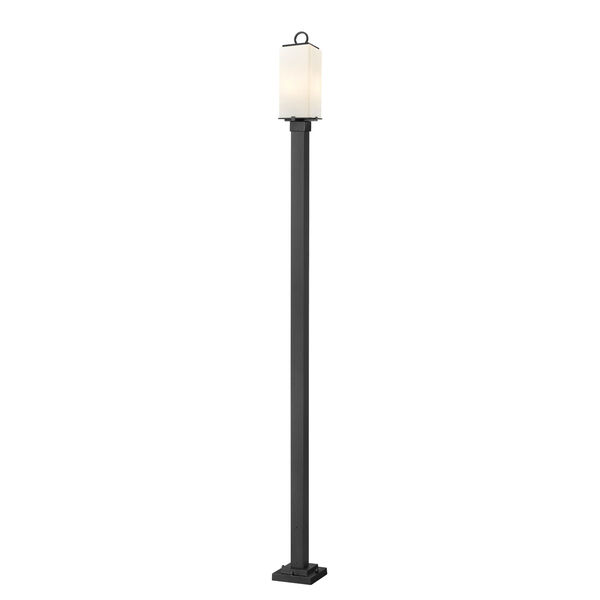 Sana Black 10-Inch Two-Light Outdoor Post Mounted Fixture with White Opal Shade, image 4