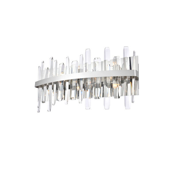 Serena Chrome and Clear 24-Inch Crystal Bath Sconce, image 3