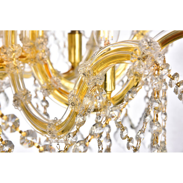 Maria Theresa Gold 24-Inch Six-Light Flush Mount with Clear Royal Cut Crystal, image 5