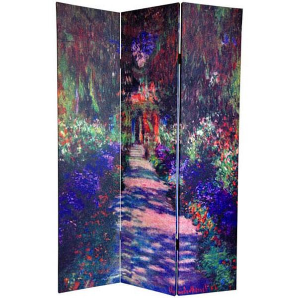 Monets Water Lilies and Garden Path Art Print Room Divider Screen, Width - 48 Inches, image 2
