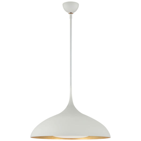Agnes 21-Inch Pendant in Plaster White with Soft White Glass by AERIN, image 1