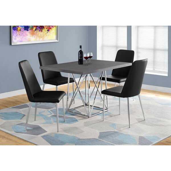 Grey Dining Table with Chrome Metal, image 1