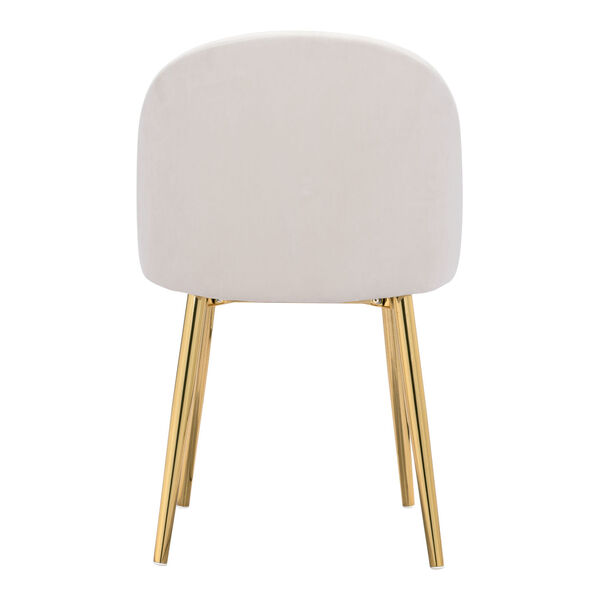 Cozy Off White and Gold Dining Chair, Set of Two, image 5