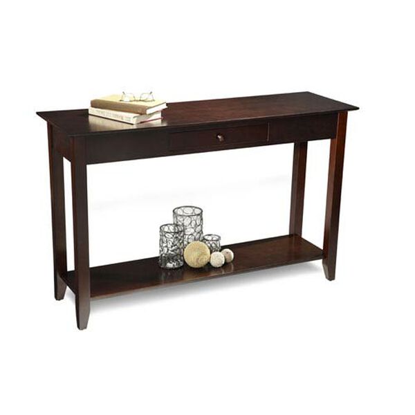 American Heritage Espresso Console Table with Drawer, image 1