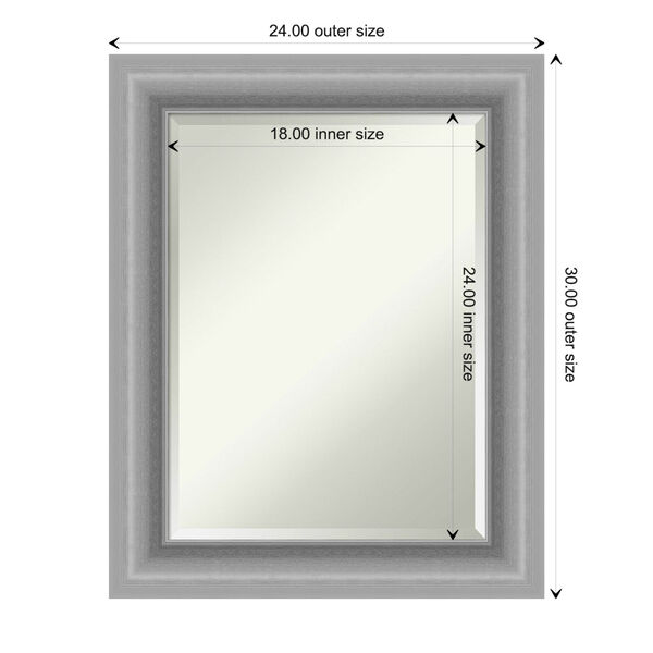 Peak Brushed Nickel 24W X 30H-Inch Bathroom Vanity Wall Mirror, image 6