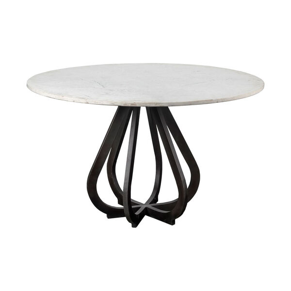 Laurent Black Round Marble Top Dining Table, image 1