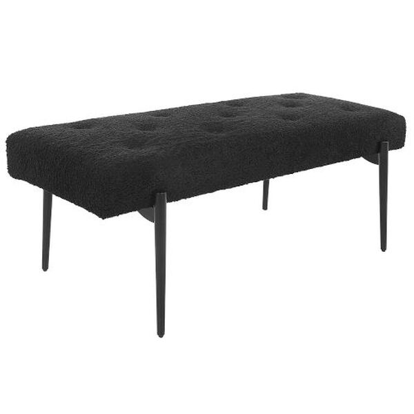 Olivier Satin Black and Stainless Steel Bench, image 2