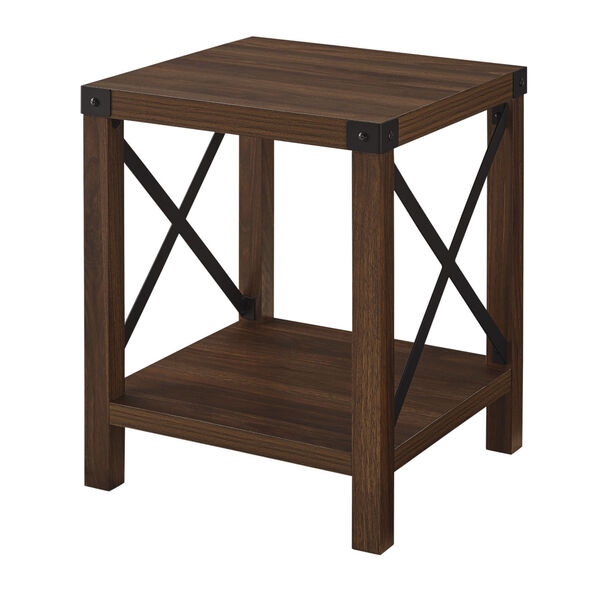 Dark Walnut 18-Inch Wood Side Table, image 1