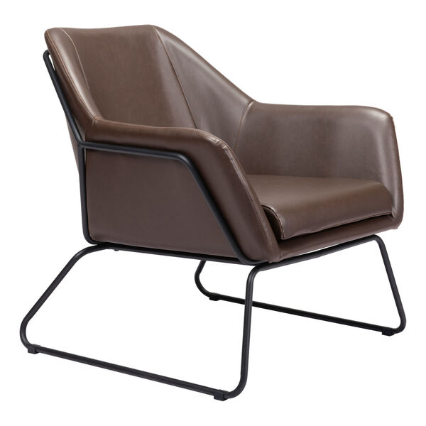 Jose Brown and Matte Black Accent Chair, image 6