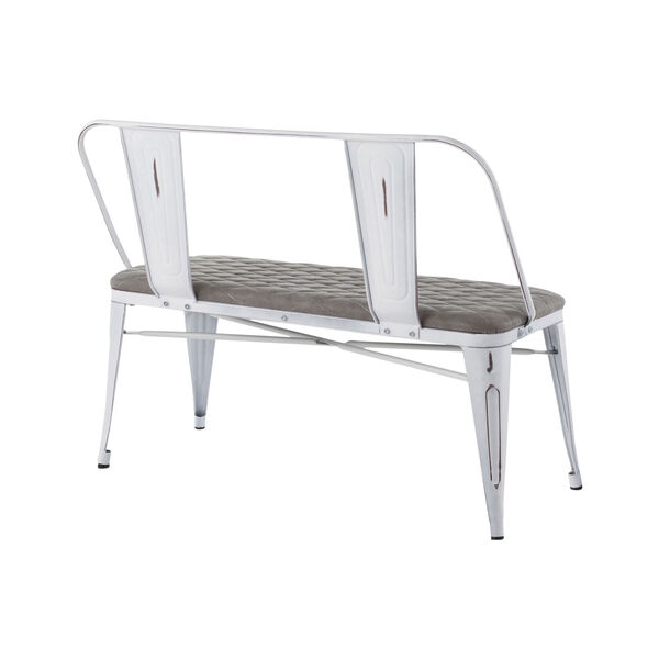 Oregon Vintage White and Gray Bench, image 3