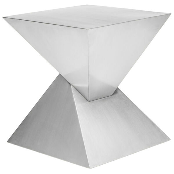 Giza Brushed Silver Side Table, image 1