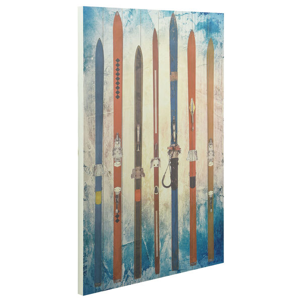Retro Skis 2 Digital Print on Solid Wood Wall Art, image 3