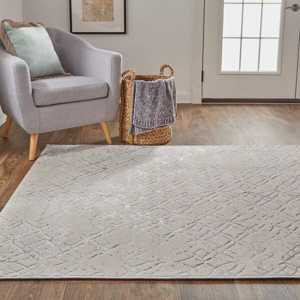 Micah Silver Gray White Area Rug, image 4