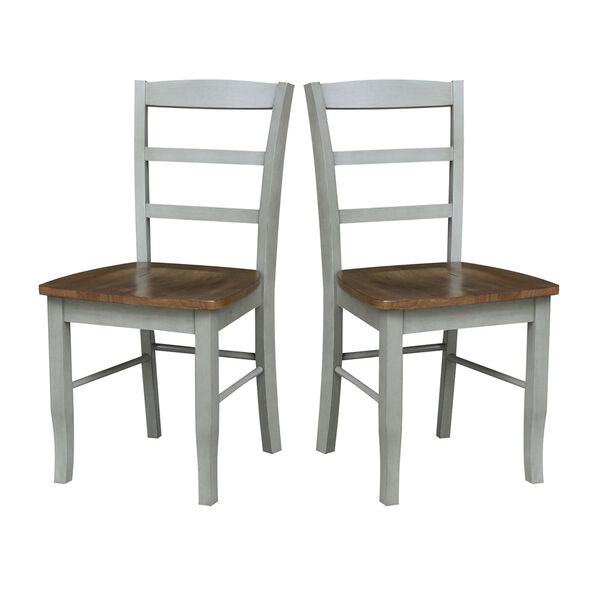 Madrid Distressed Hickory and Stone Ladderback Chair, Set of 2, image 5