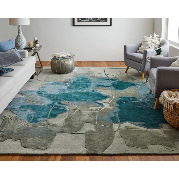 Anya Blue Gray Ivory Rectangular 3 Ft. 6 In. x 5 Ft. 6 In. Area Rug, image 2