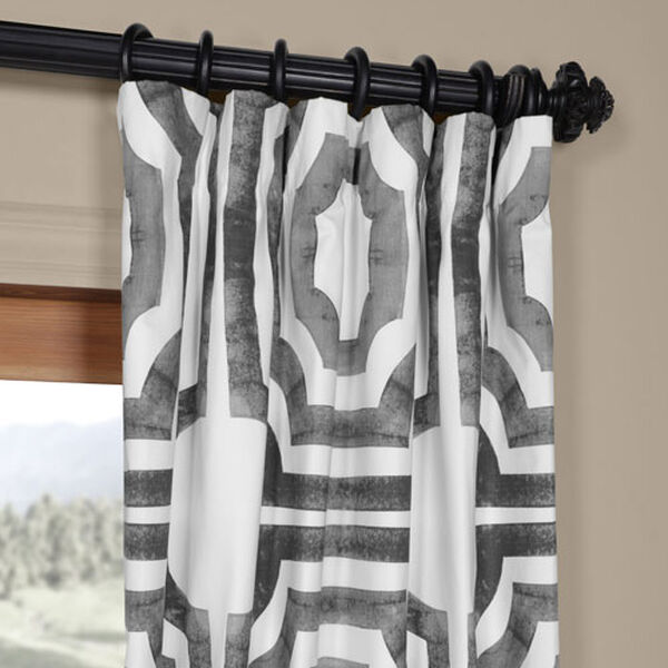 Shiny Steel 84 x 50 In. Printed Cotton Twill Curtain Single Panel, image 2