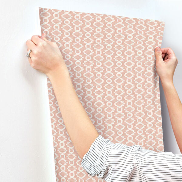 Handpainted  Coral Canyon Weave Wallpaper, image 3