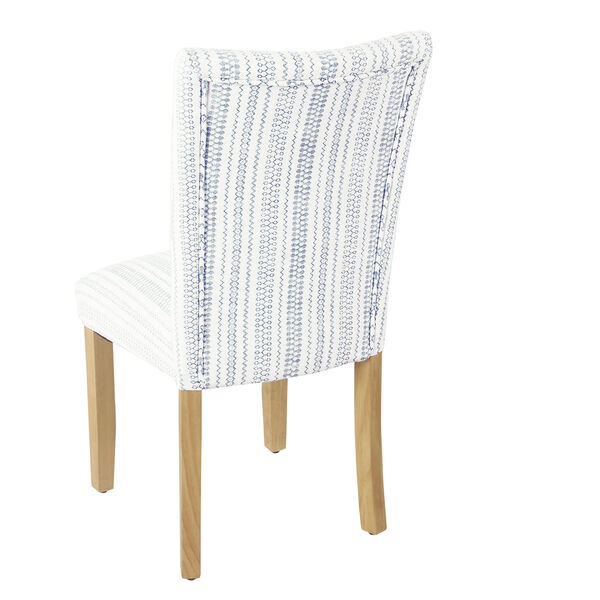 Classic Parsons Blue and Natural Striped Dining Chair, Set of 2, image 5
