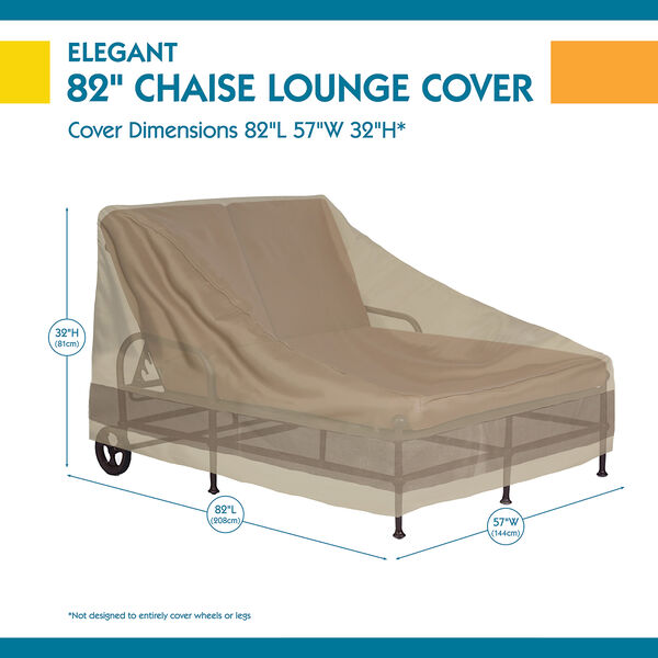 Elegant Swiss Coffee 82 In. Double Wide Chaise Lounge Cover, image 3