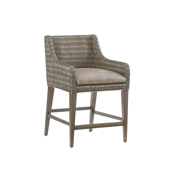 Cypress Point Smoke Gray and Brown Turner Woven Counter Stool, image 1
