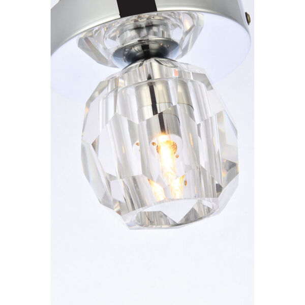 Eren Chrome One-Light Flush Mount with Royal Cut Clear Crystal, image 4