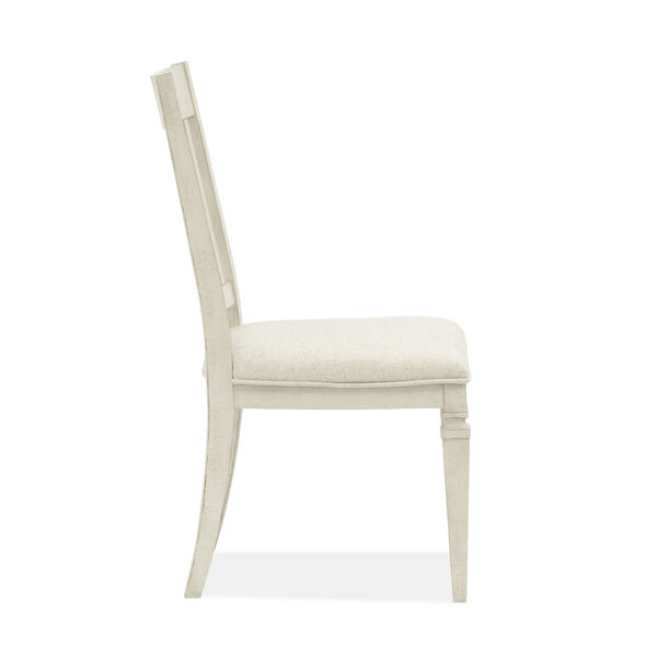 Newport White Dining Side Chair with Upholstered Seat, image 3