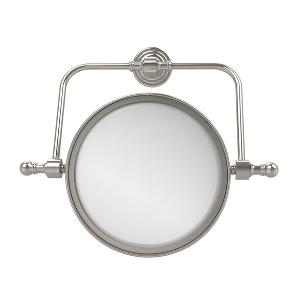 Retro Wave Collection Wall Mounted Swivel Make-Up Mirror 8 Inch Diameter with 2X Magnification, Polished Nickel, image 1