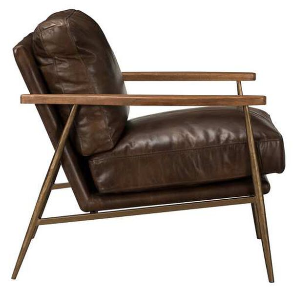 Trevor Antique Brown Leather Club Chair, image 3